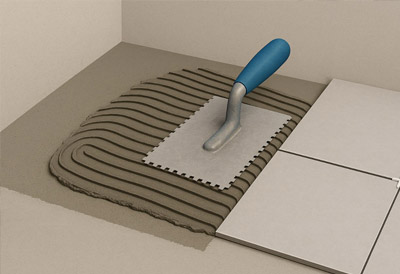 Полагане на плочки върху циментова замазка